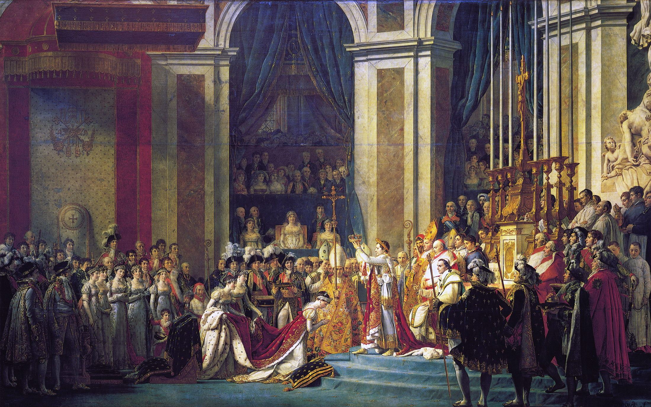 Napoleon kroont zichzelf tot Keizer, schilderij door Jacques Louis David